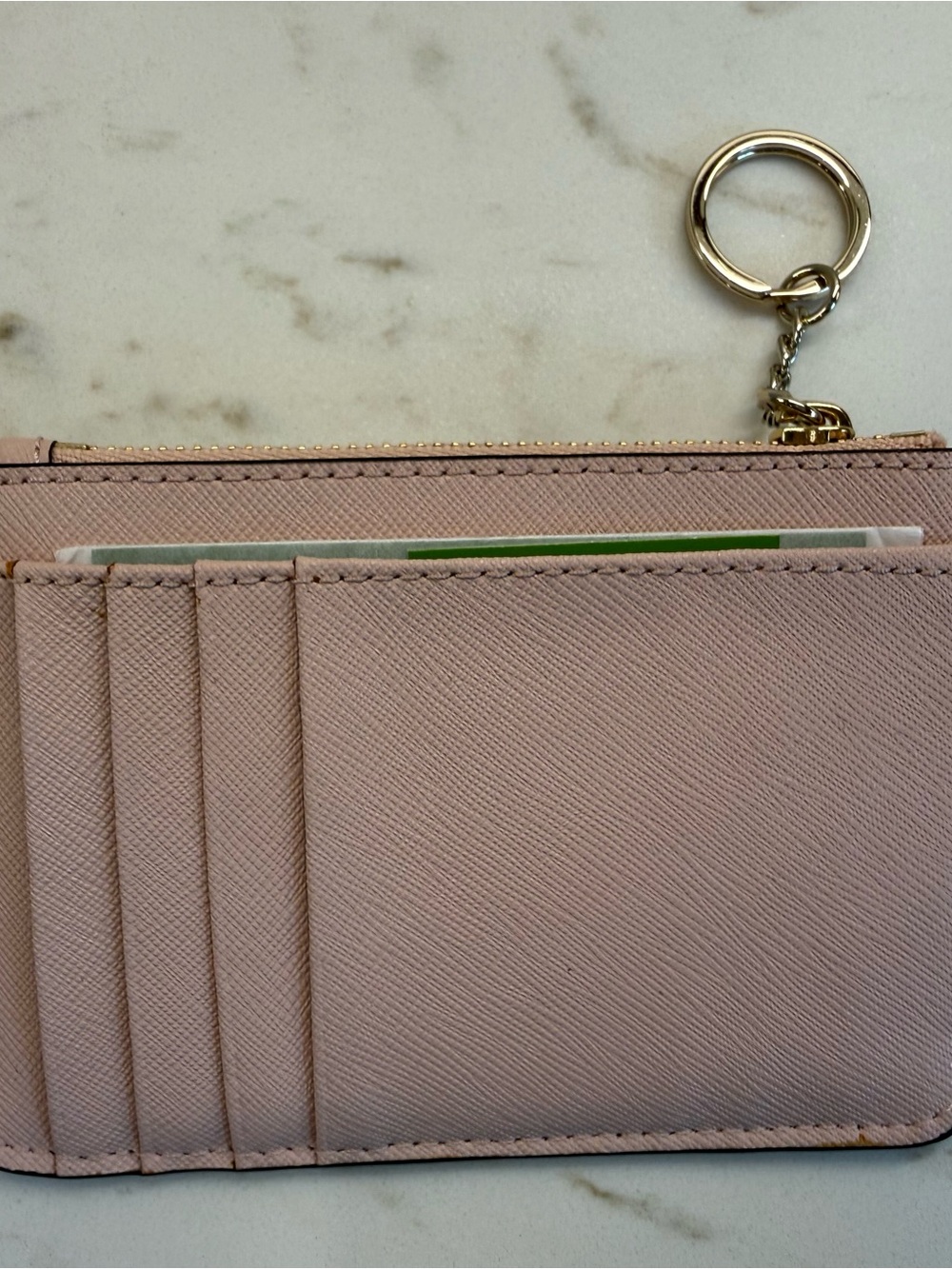 Kate Spade Blush Pink Bow Stud Card Holder - Picture 2 of 6